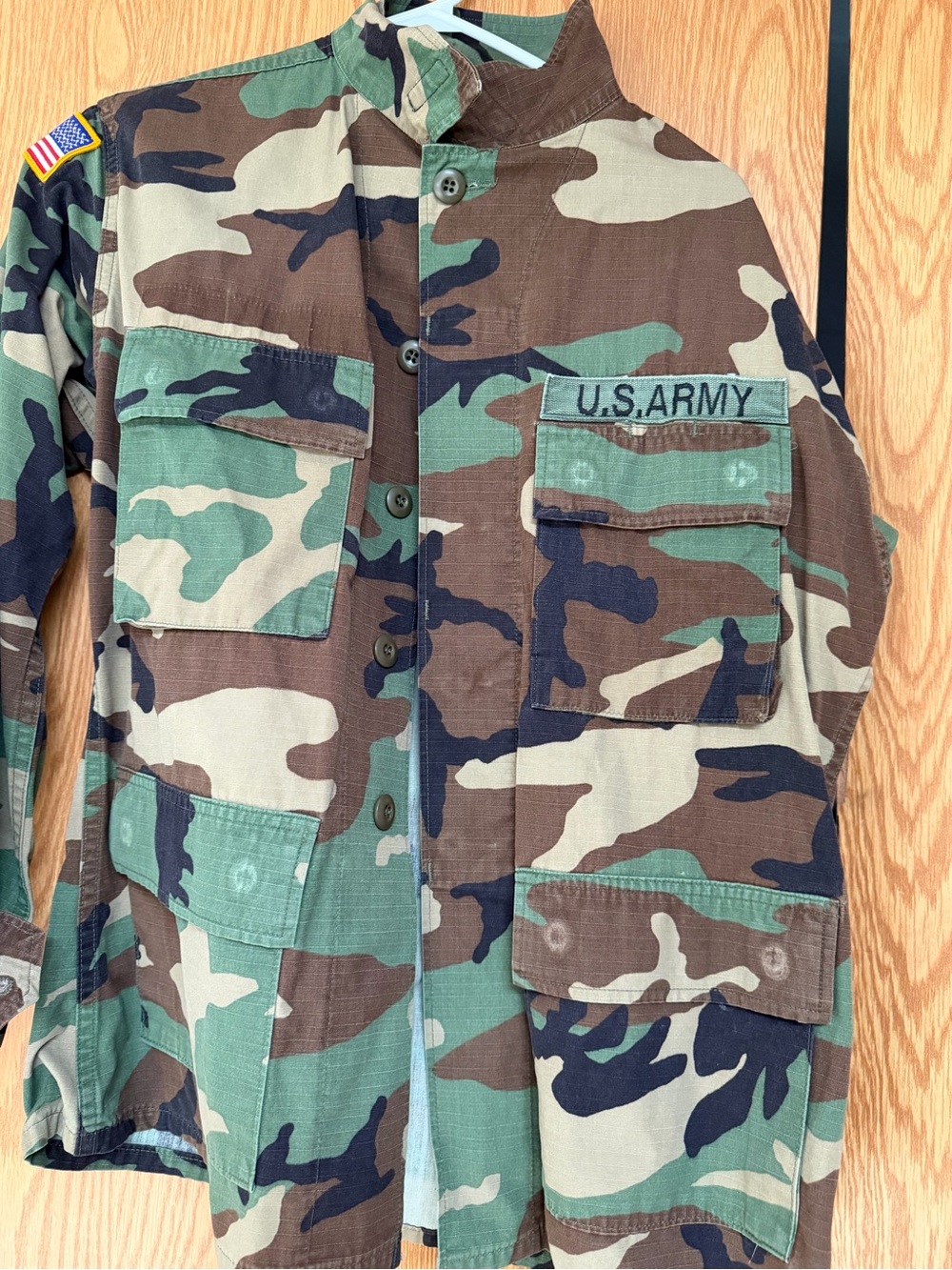 U.S. Army Woodland Camo Field Jacket Green Brown Black